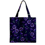 Floral Zipper Grocery Tote Bag