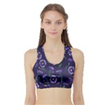 Floral Sports Bra with Border