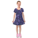 Floral Kids  Short Sleeve Velvet Dress
