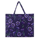 Floral Violet Purple Zipper Large Tote Bag View1