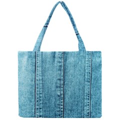 Denim Jeans Fabric Texture Mini Tote Bag by paulaoliveiradesign