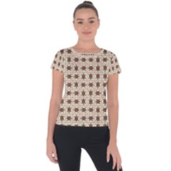Native American Pattern Short Sleeve Sports Top  by linceazul