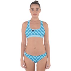 Chevron Shark Pattern Cross Back Hipster Bikini Set by emilyzragz
