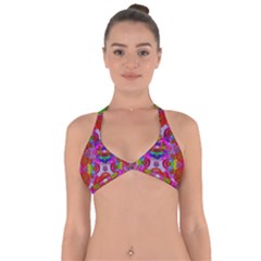 Fantasy   Florals  Pearls In Abstract Rainbows Halter Neck Bikini Top by pepitasart