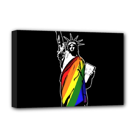 Pride Statue Of Liberty  Deluxe Canvas 18  X 12   by Valentinaart