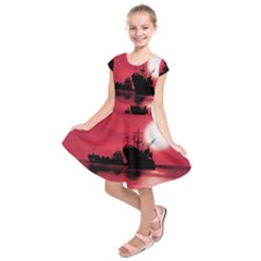 Open Sea Kids  Short Sleeve Dress by Valentinaart