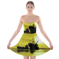 Open Sea Strapless Bra Top Dress by Valentinaart
