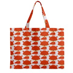 Cute Little Fox Pattern Zipper Mini Tote Bag by paulaoliveiradesign