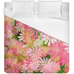 Pink Flowers Floral Pattern Duvet Cover (king Size) by paulaoliveiradesign