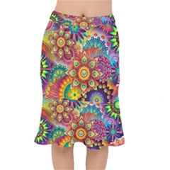 Colorful Abstract Pattern Kaleidoscope Mermaid Skirt by paulaoliveiradesign