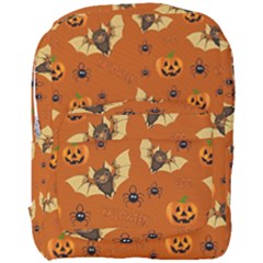 Bat, Pumpkin And Spider Pattern Full Print Backpack by Valentinaart