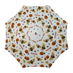 Bat, Pumpkin And Spider Pattern Golf Umbrellas by Valentinaart