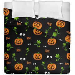 Pumpkins - Halloween Pattern Duvet Cover Double Side (king Size) by Valentinaart