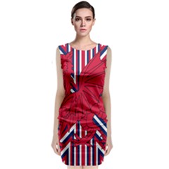 Alternatively Mega British America Red Dragon Sleeveless Velvet Midi Dress by Mariart