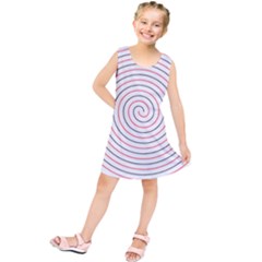 Double Line Spiral Spines Red Black Circle Kids  Tunic Dress