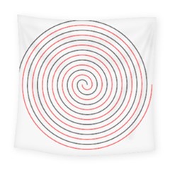 Double Line Spiral Spines Red Black Circle Square Tapestry (large)