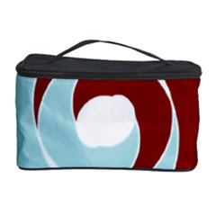 Double Spiral Thick Lines Blue Red Cosmetic Storage Case