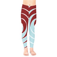 Double Spiral Thick Lines Blue Red Kids  Legging