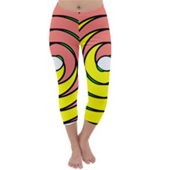 Double Spiral Thick Lines Circle Capri Winter Leggings  by Mariart