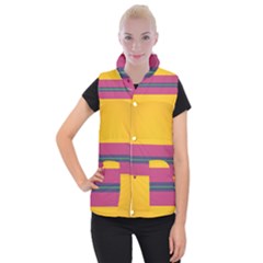 Layer Retro Colorful Transition Pack Alpha Channel Motion Line Women s Button Up Puffer Vest by Mariart