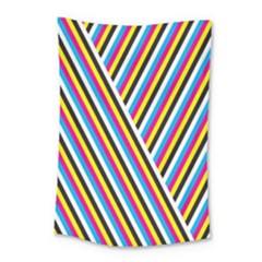 Lines Chevron Yellow Pink Blue Black White Cute Small Tapestry by Mariart
