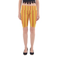 Red Orange Lines Back Yellow Yoga Cropped Leggings by Mariart