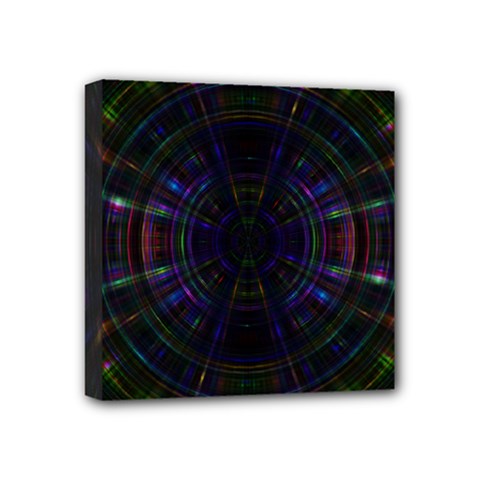 Psychic Color Circle Abstract Dark Rainbow Pattern Wallpaper Mini Canvas 4  X 4  by Mariart
