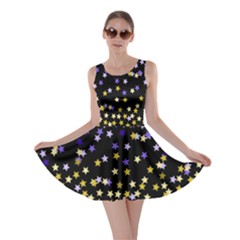 Space Star Light Gold Blue Beauty Skater Dress by Mariart