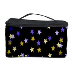 Space Star Light Gold Blue Beauty Cosmetic Storage Case by Mariart