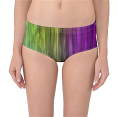 Rainbow Bubble Curtains Motion Background Space Mid-waist Bikini Bottoms by Mariart