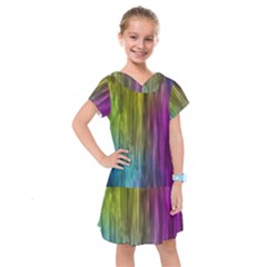 Rainbow Bubble Curtains Motion Background Space Kids  Drop Waist Dress by Mariart