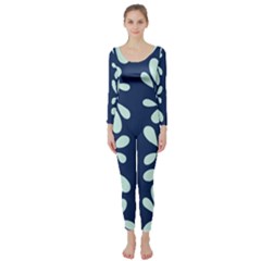 Star Flower Floral Blue Beauty Polka Long Sleeve Catsuit