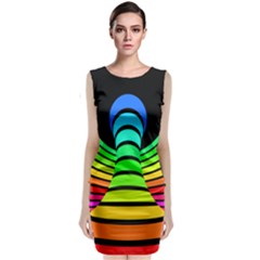 Twisted Motion Rainbow Colors Line Wave Chevron Waves Classic Sleeveless Midi Dress by Mariart