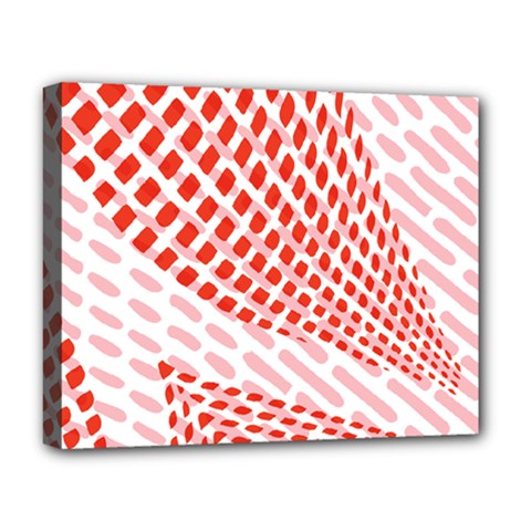 Waves Wave Learning Connection Polka Red Pink Chevron Deluxe Canvas 20  X 16   by Mariart