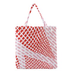 Waves Wave Learning Connection Polka Red Pink Chevron Grocery Tote Bag