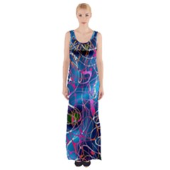 Background Chaos Mess Colorful Maxi Thigh Split Dress by Nexatart