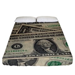 Dollar Currency Money Us Dollar Fitted Sheet (california King Size) by Nexatart
