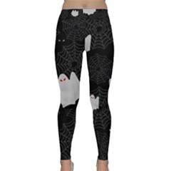 Spider Web And Ghosts Pattern Classic Yoga Leggings by Valentinaart