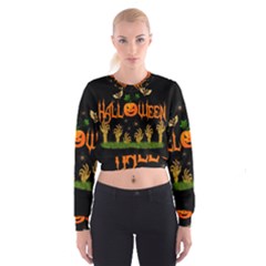 Halloween Cropped Sweatshirt by Valentinaart