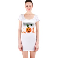 Halloween Short Sleeve Bodycon Dress by Valentinaart