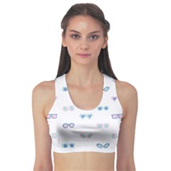Cute Sexy Funny Sunglasses Kids Pink Blue Sports Bra by Mariart