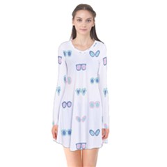 Cute Sexy Funny Sunglasses Kids Pink Blue Flare Dress by Mariart