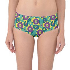 Discrete State Turing Pattern Polka Dots Green Purple Yellow Rainbow Sexy Beauty Mid-waist Bikini Bottoms