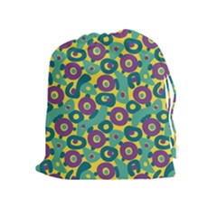 Discrete State Turing Pattern Polka Dots Green Purple Yellow Rainbow Sexy Beauty Drawstring Pouches (extra Large) by Mariart