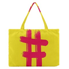 Fun Ain t Gone Fence Sign Red Yellow Flag Zipper Medium Tote Bag by Mariart