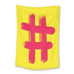 Fun Ain t Gone Fence Sign Red Yellow Flag Small Tapestry