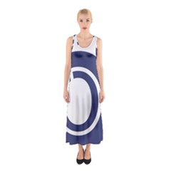 Garamond Blue White Wave Chevron Sleeveless Maxi Dress by Mariart
