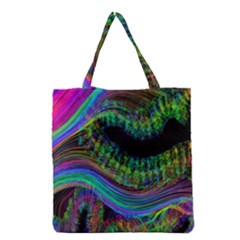 Aurora Wave Colorful Space Line Light Neon Visual Cortex Plate Grocery Tote Bag by Mariart