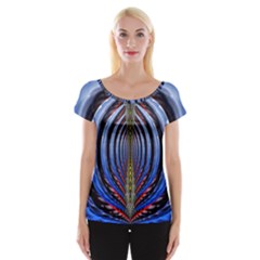 Illustration Robot Wave Rainbow Cap Sleeve Tops by Mariart
