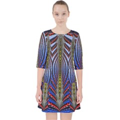 Illustration Robot Wave Rainbow Pocket Dress